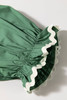 Mist Green Ric Rac Trim Tie Split Neck Short Sleeve Blouse Mist Green Ric Rac Trim Tie Split Neck Short Sleeve Blouse
