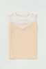 Oatmeal Solid Mesh Patchwork Crew Neck Tank Top