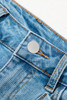 Dusk Blue Acid Wash Bowknot Details High Waist Denim Skirt