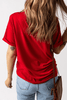 Red Stars and Stripes Bow Print Independence Day T Shirt Red Stars and Stripes Bow Print Independence Day T Shirt