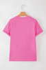 Sachet Pink Checkered Heart Pattern mama Bow Graphic Tee Sachet Pink Checkered Heart Pattern mama Bow Graphic Tee