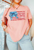 Pink Starry Bow American Flag Graphic T Shirt Pink Starry Bow American Flag Graphic T Shirt