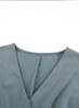 Blue Dolman Button Belted V Neck Wide Leg Pocketed Jumpsuit