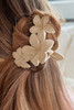 Beige 3D Flower Plastic Resin Hair Claw (Slight Color Variations)