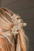 Beige 3D Flower Plastic Resin Hair Claw (Slight Color Variations)