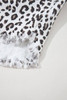 White Leopard Frayed Hem Denim Shorts White Leopard Frayed Hem Denim Shorts