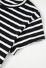 Black White Striped Short Sleeve Top and Shorts Set