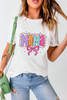 White Cute MaMa Bow Graphic Crewneck T Shirt