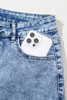 Ashleigh Blue Mineral Wash Bottom Cuff Distressed Wide Leg Jeans
