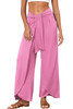Bonbon Knotted Drop Waist Split Leg Relaxed Pants