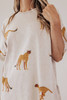 Apricot Plus Size Cheetah Print Side Pockets T Shirt Mini Dress