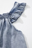 Ashleigh Blue Ruffled Shirred Neckline Sleeveless Denim Tank Top