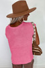 Sachet Pink Solid Color Sweater Tee with Side Slits