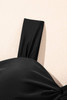 Black Cut out Twist Bowknot Backless One Piece Swimsuit