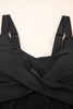 Black Adjustable Straps Cutout Ruched Knot Slit One Piece Swim Dress