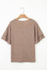 DUNE Solid Colour V-Neck Double Layer Sleeve Loose T-Shirt