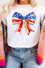 White Independence Day Splash Bow Pattern T Shirt