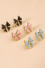 Light Pink Bow Knot Enamel Stud Earrings