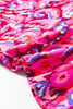 Pink Abstract Print V Neck Half Sleeve Loose Fit Tunic Blouse