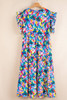 Blue Geometric Print Ruffled Short Sleeve Plus Size Tiered Maxi Dress