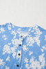 Myosotis Floral Print Half Button Wide Leg Relaxed Sleeveless Jumpsuit