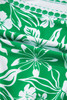 Green Floral Print One Shoulder High Waist Bikini Set