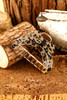 Camel Leopard Print Bow Decor Alloy Hair Claw Clip