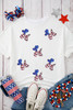 White Sequin USA Flag Balloon Puppy Graphic Drop Shoulder High Low Tee White Sequin USA Flag Balloon Puppy Graphic Drop Shoulder High Low Tee