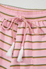 Pink Stripe Wide Short Sleeve Tee and Short Set