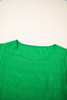 Dark Green Textured Ruffled Sleeve Round Neck Top