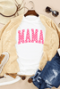 White Checkered MAMA Letter Graphic T Shirt White Checkered MAMA Letter Graphic T Shirt