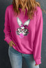 Bonbon Bubble Gum Rabbit Sequin Graphic Drop Shoulder Sweatshirt Bonbon Bubble Gum Rabbit Sequin Graphic Drop Shoulder Sweatshirt