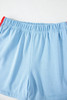 Sky Blue Rainbow Colorblock Collared Short Sleeve Top 2 Piece Shorts Set