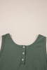Vineyard Green Buttoned Drawstring Waist Sleeveless Wide Leg Jumpsuit Vineyard Green Buttoned Drawstring Waist Sleeveless Wide Leg Jumpsuit