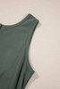 Vineyard Green Buttoned Drawstring Waist Sleeveless Wide Leg Jumpsuit Vineyard Green Buttoned Drawstring Waist Sleeveless Wide Leg Jumpsuit