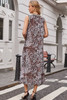 Multicolour Leopard Checkered Double Printed Reversible Sleeveless Long Dress