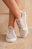 Gold Glitter Star Patchwork PU Leather Lace-up Sneakers