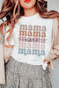 White mama Lettering Printed Crew Neck Tee