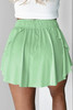 Light Green Drawstring High Waist Lined Tennis Skorts