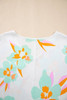 Green Floral Print Loose Fit V Neck Half Sleeve Blouse