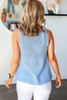 Beau Blue Horizontal Ribbing Patchwork Swing Sweater Tank