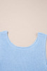 Beau Blue Horizontal Ribbing Patchwork Swing Sweater Tank