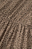 Brown Plus Size Leopard Print Frill Trim Short Sleeve Flared Dress