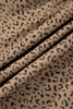 Brown Plus Size Leopard Print Frill Trim Short Sleeve Flared Dress