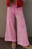 Bonbon Mineral Wash Exposed Seam Drawstring High Waist Wide Leg Cargo Pants