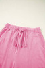 Bonbon Mineral Wash Exposed Seam Drawstring High Waist Wide Leg Cargo Pants