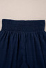 Dirty blue Textured Square Neck Top and Shirred High Waist Shorts Set
