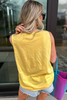 Yellow Cream Flower Graphic Casual Tank Top Yellow Cream Flower Graphic Casual Tank Top