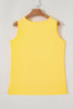 Yellow Cream Flower Graphic Casual Tank Top Yellow Cream Flower Graphic Casual Tank Top