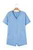 Myosotis Loose Half Sleeve V Neck Knit Romper